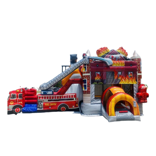 fire truck bounce house with Slide