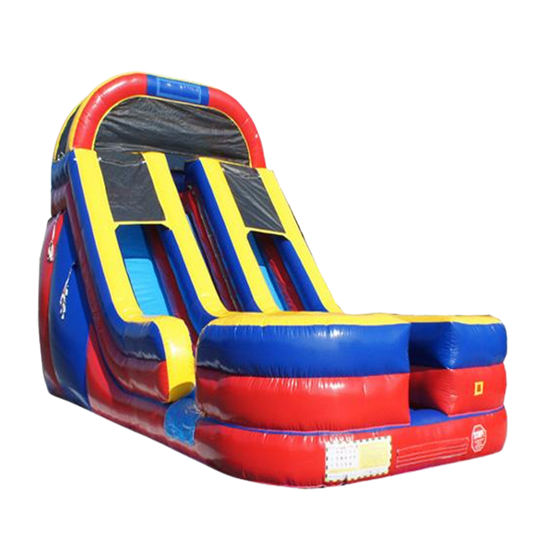 Dual Lane 28'lx18'H red water slide for sale