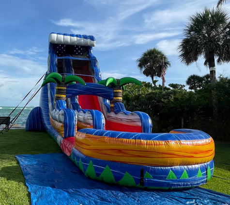 how much are inflatable water slides to rent 1day