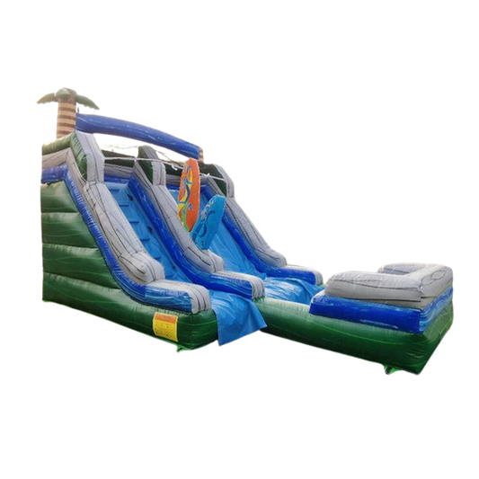Palm Tree Surf Boards Inflatable Water Slide - Ride the Waves of Fun and Adventure!