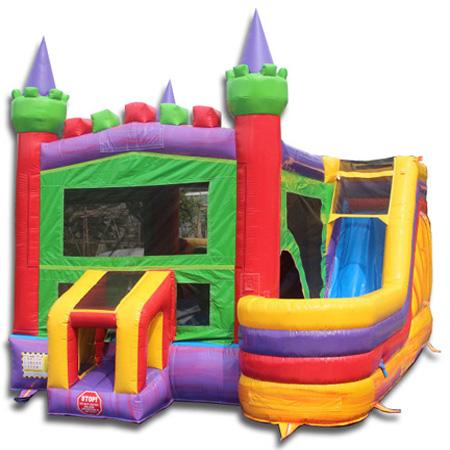 large Castle  bounce house with slide wet N dry