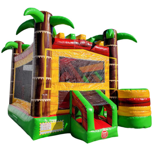 large Palm Tree bounce house with slide wet N dry