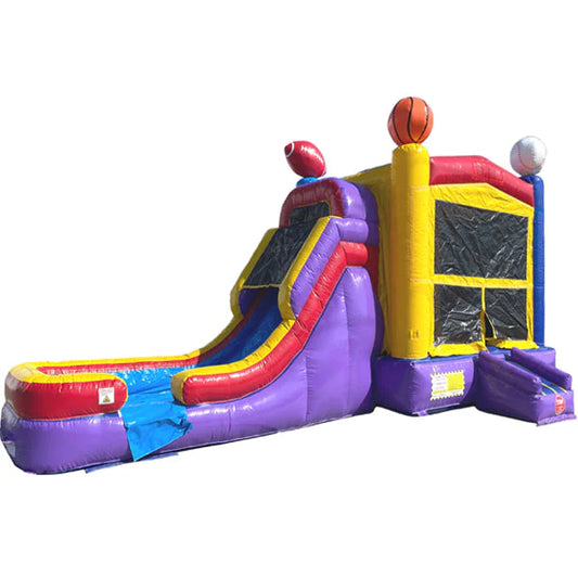 sports bounce house with slide