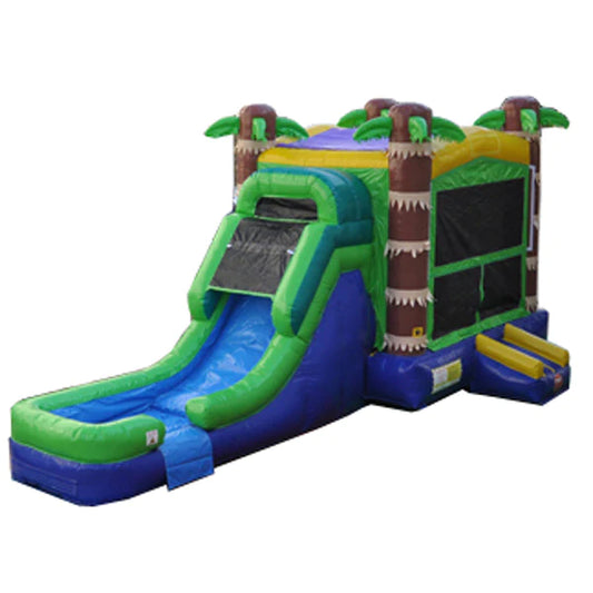 palm tree bounce house with water slide Wet n Dry