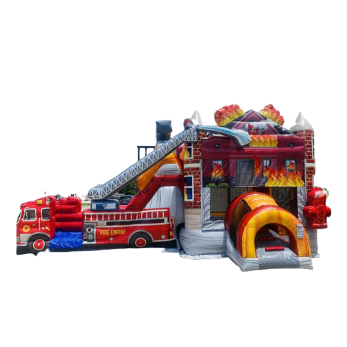fire truck bounce house with Slide