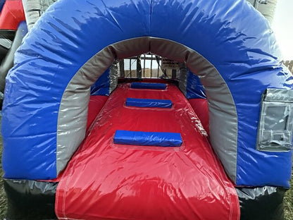 Police Car Jail House bounce house With Slide Wet N Dry