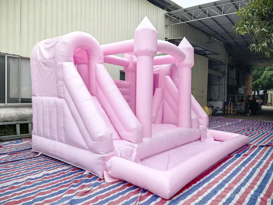 Pink Bounce House with Double Slides