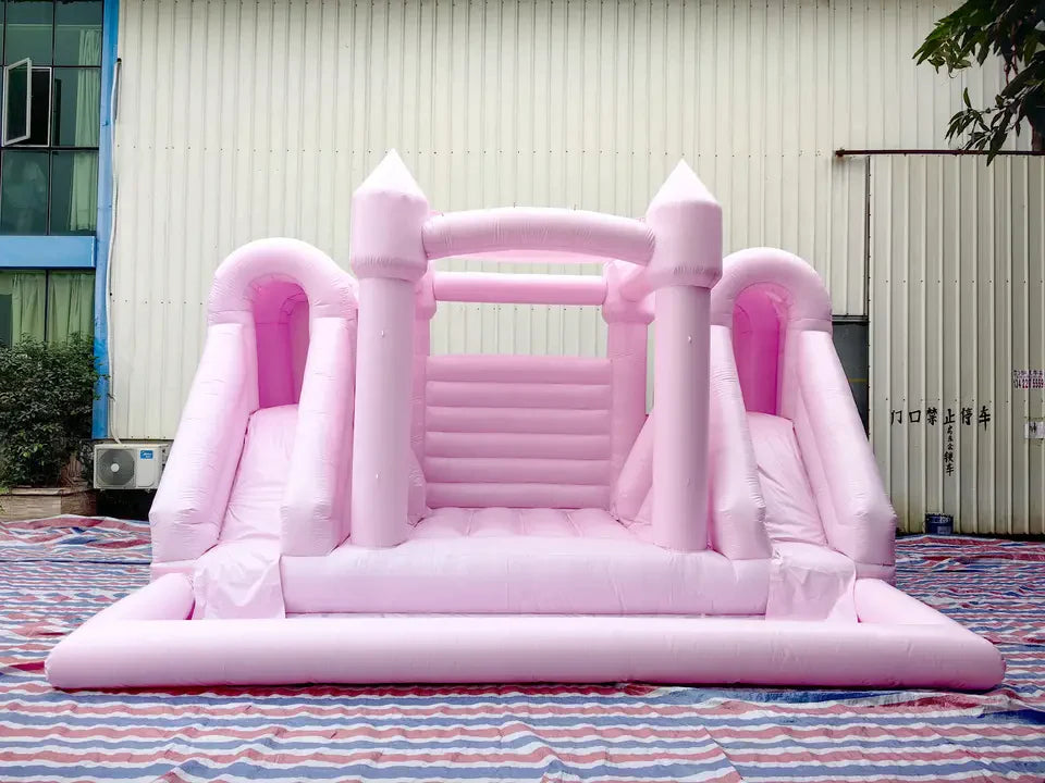 Pink Bounce House with Double Slides