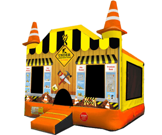 construction themed bounce house