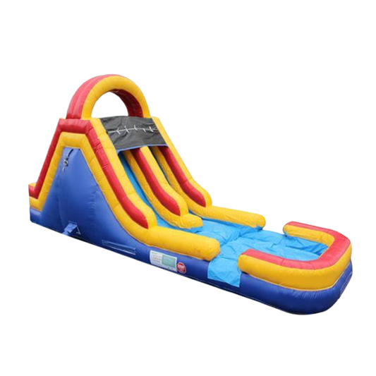 red commercial inflatable water slides with pool